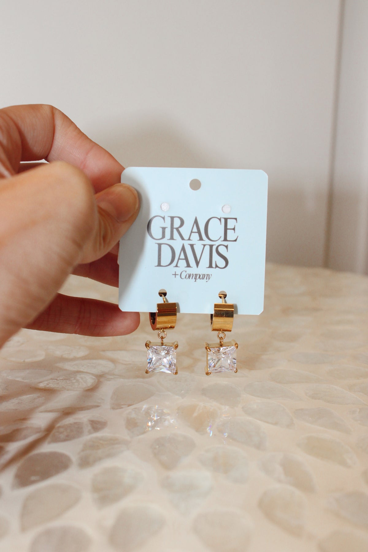 Diamond Drop Huggie Earrings