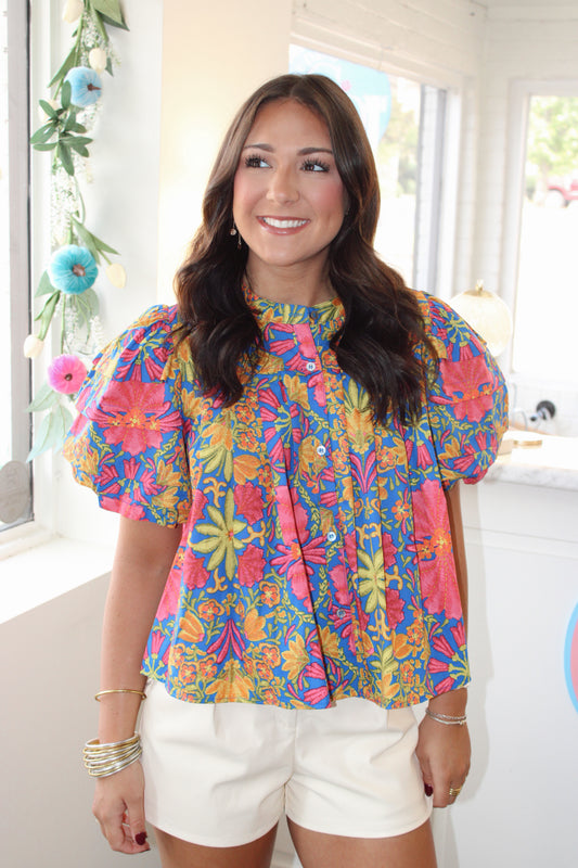 Lucia Floral Puff Sleeve Blouse
