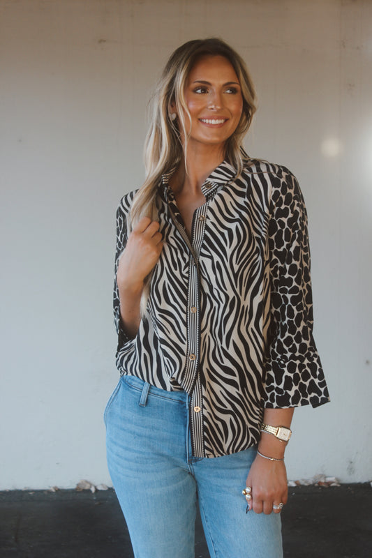 Mary Animal Print Blouse