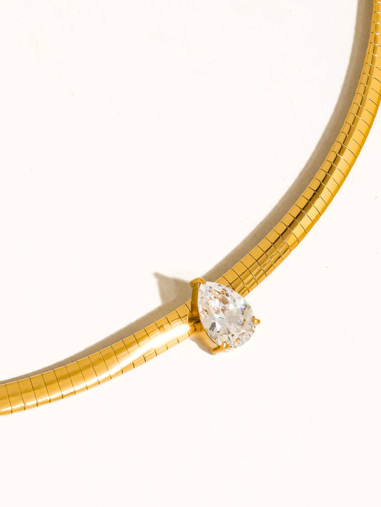North Teardrop CZ Choker Necklace