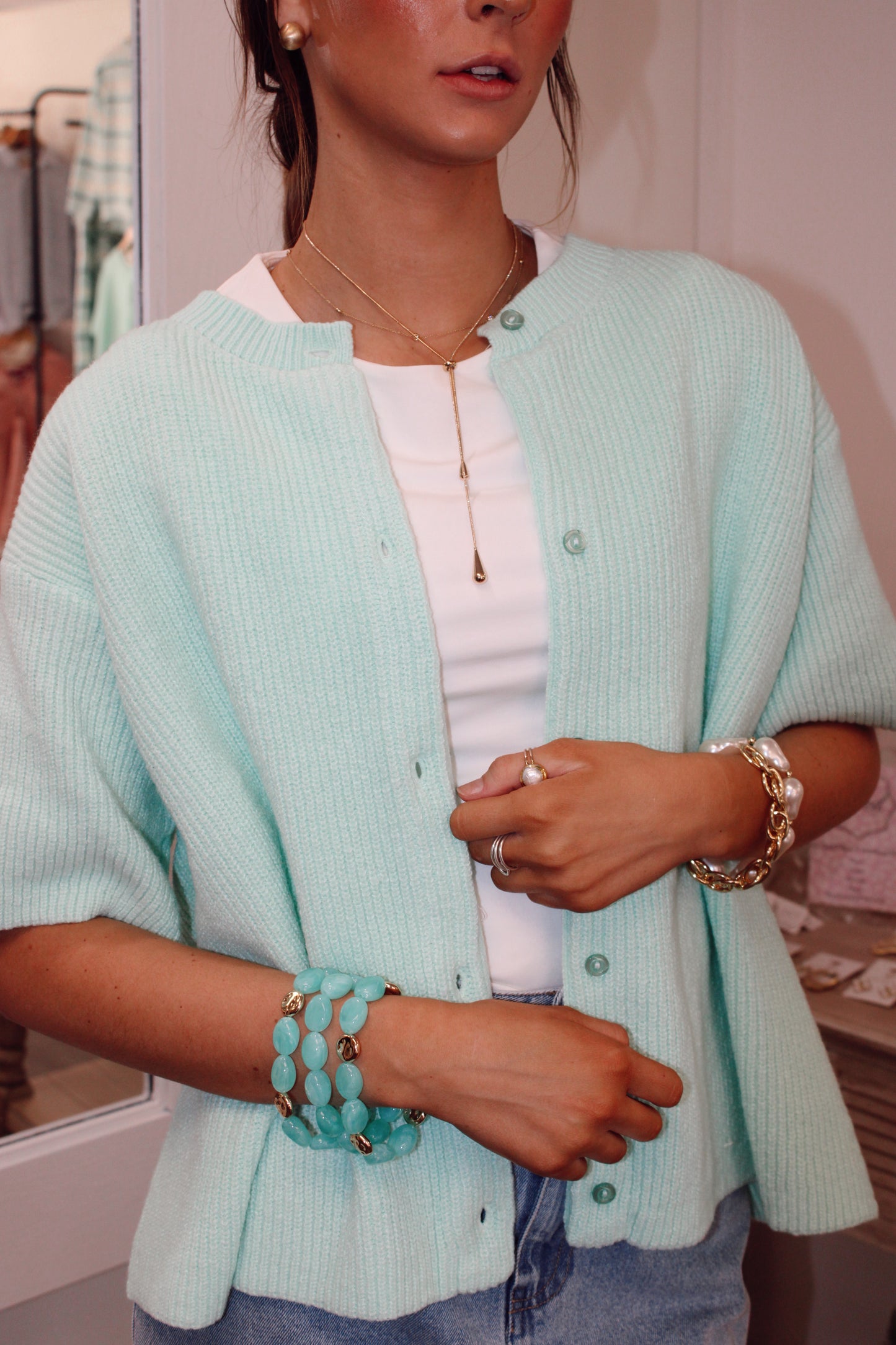 Mount Vernon Teardrop Slider Necklace Gold
