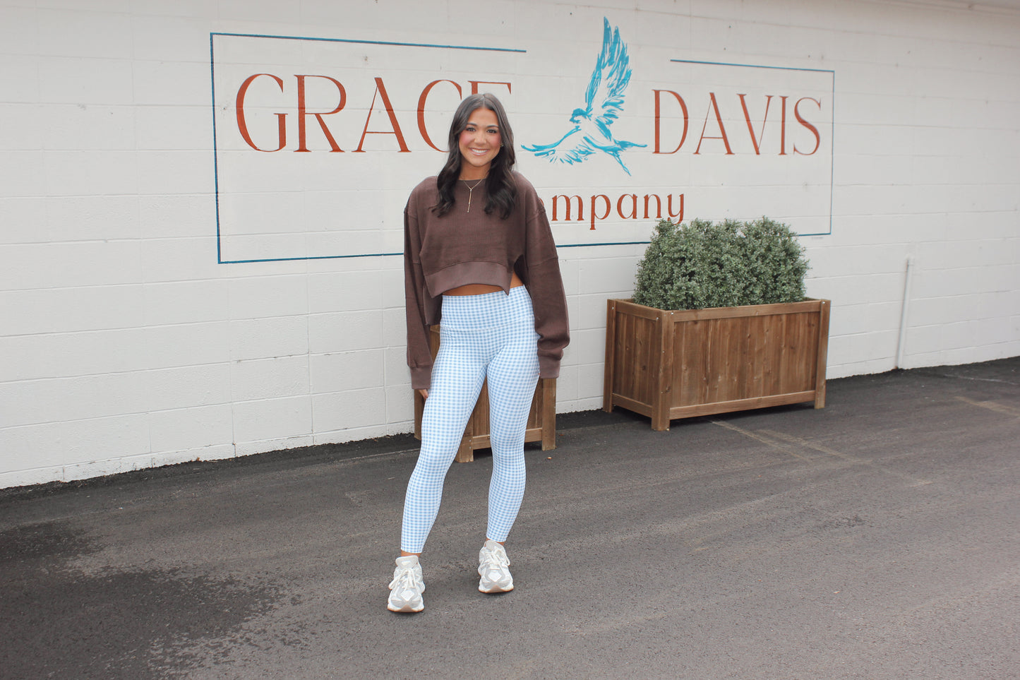 Waffle Knit Oversized Long Sleeve Top