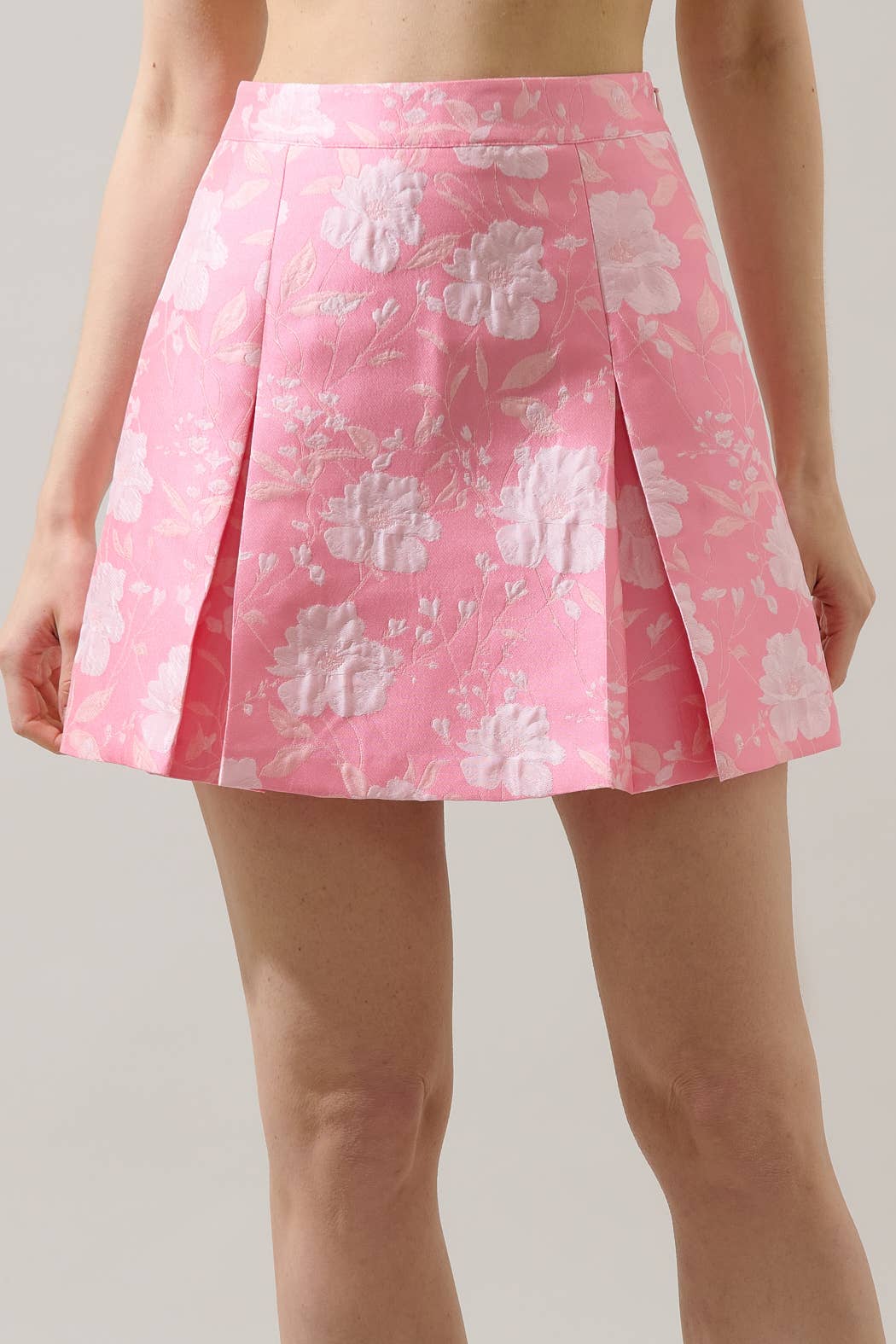 Magnolia Jacquard Mini Skirt- Coral