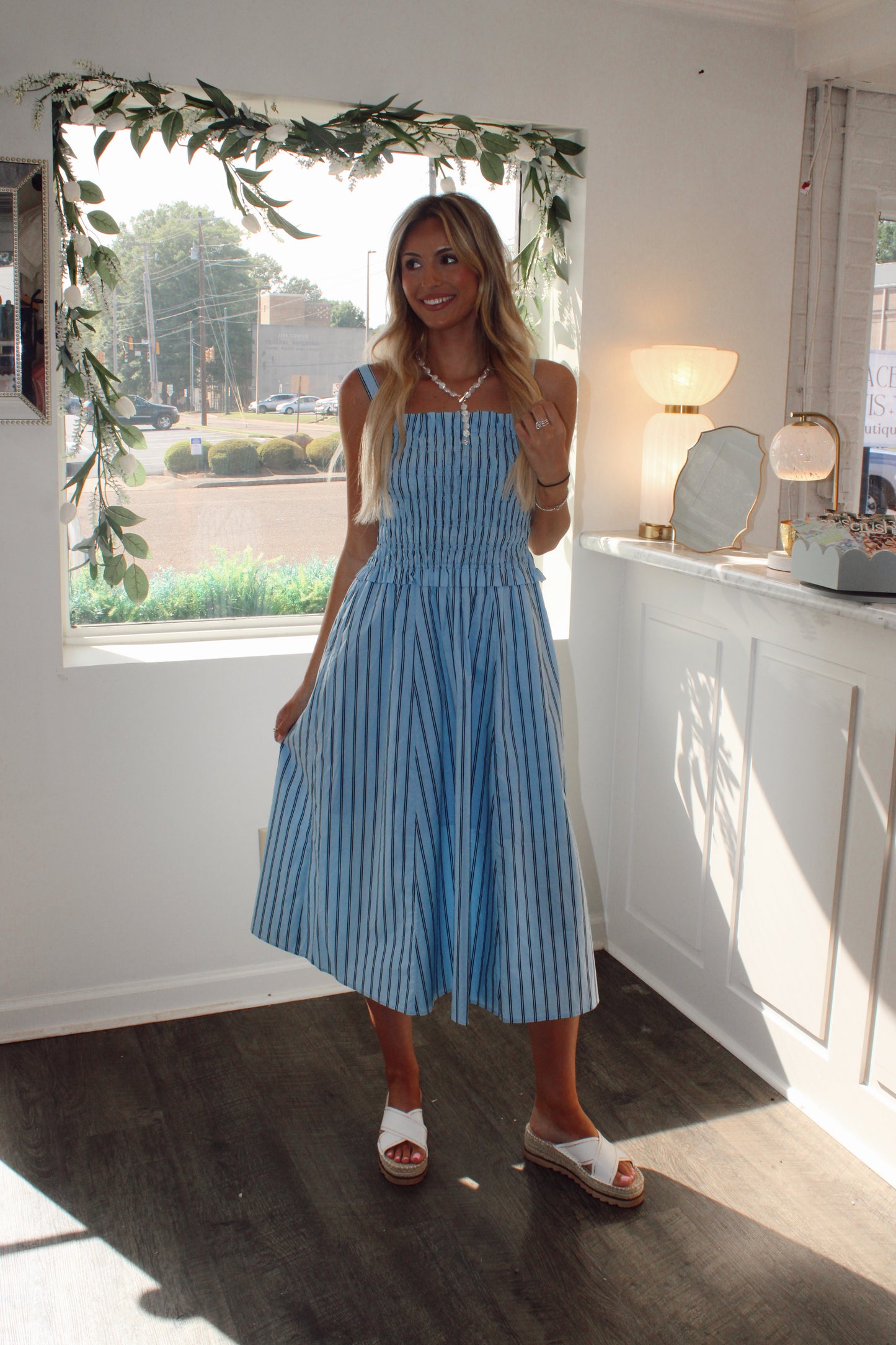 Lucy Striped Midi Dress