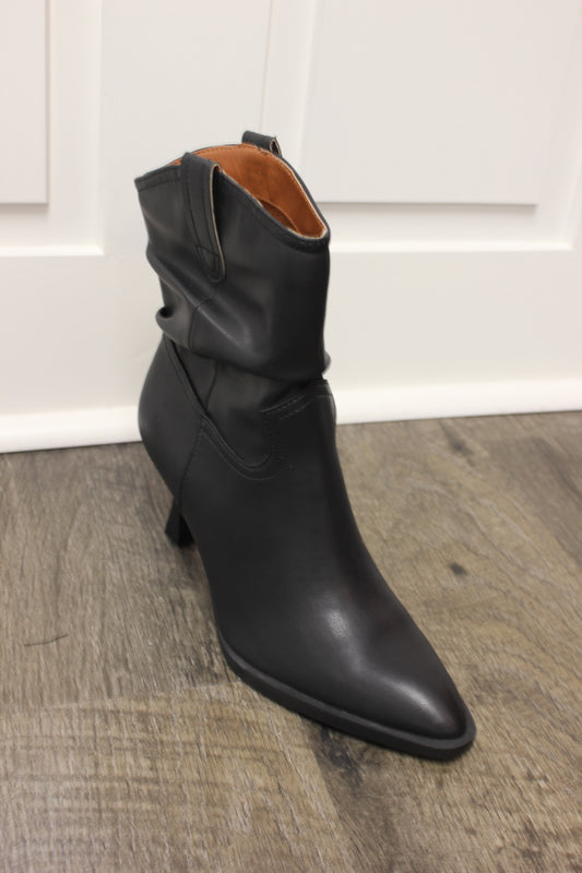 Riga Scruched Ankle Boot- Black