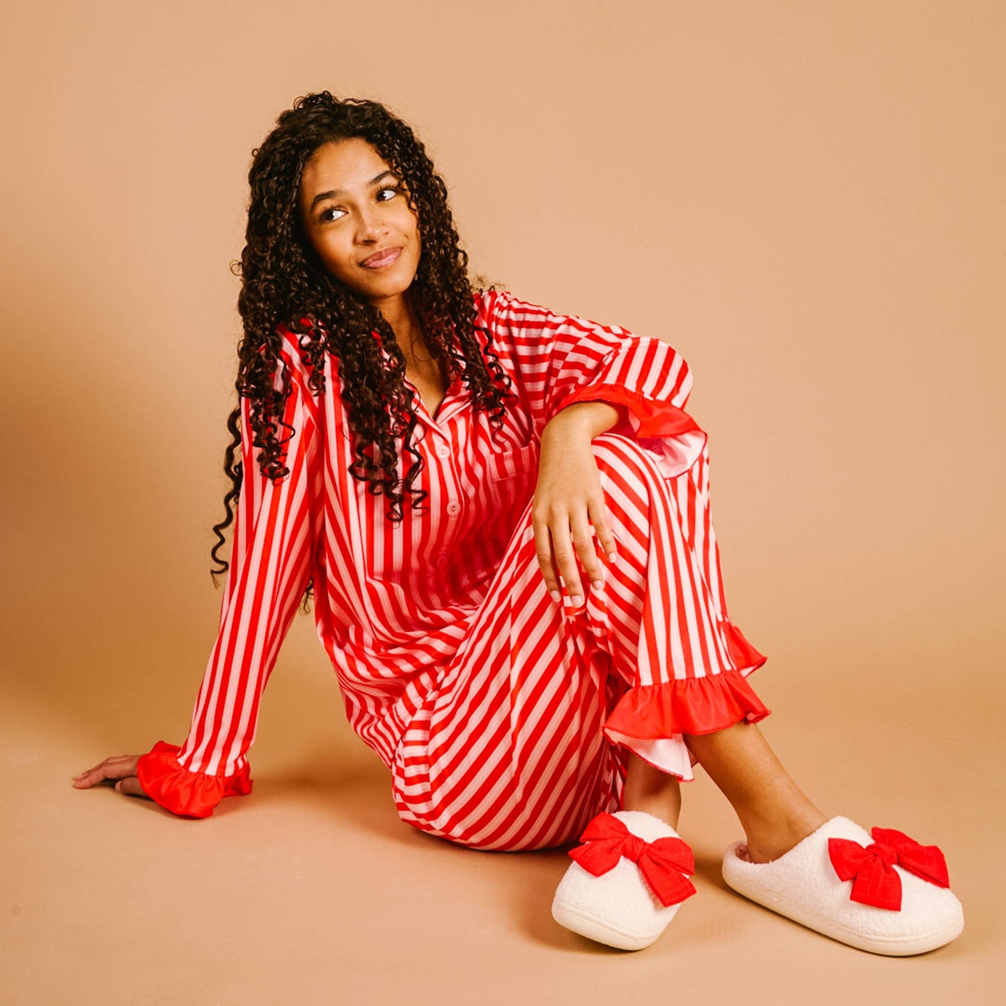 Sweet Dreams Pajama Pants Set-Peppermint Stripes Pants