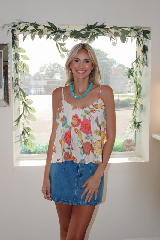 Perfectly Paisley Flutter Tank Top
