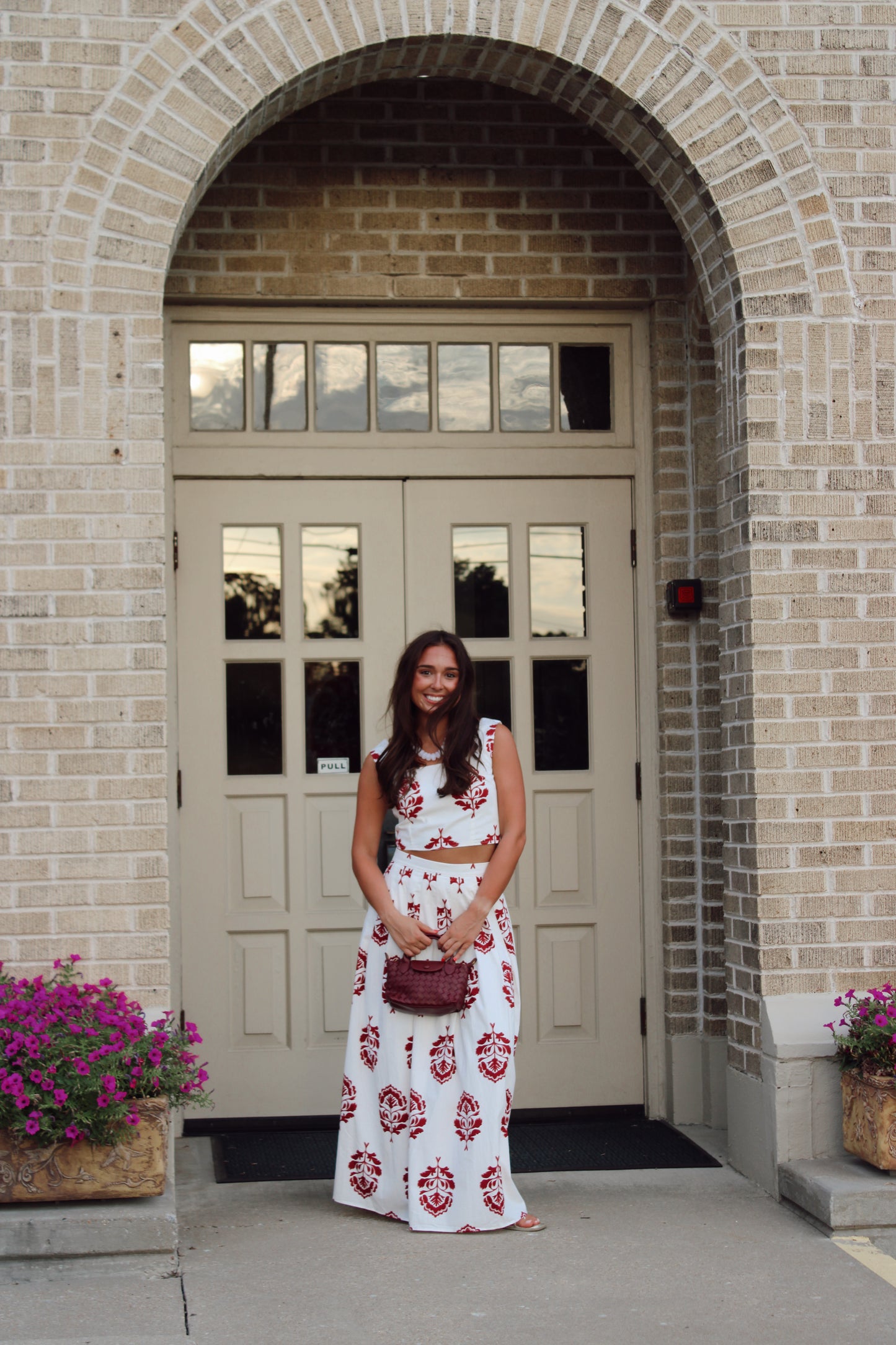 Callie Floral Print Square Neck Crop Top