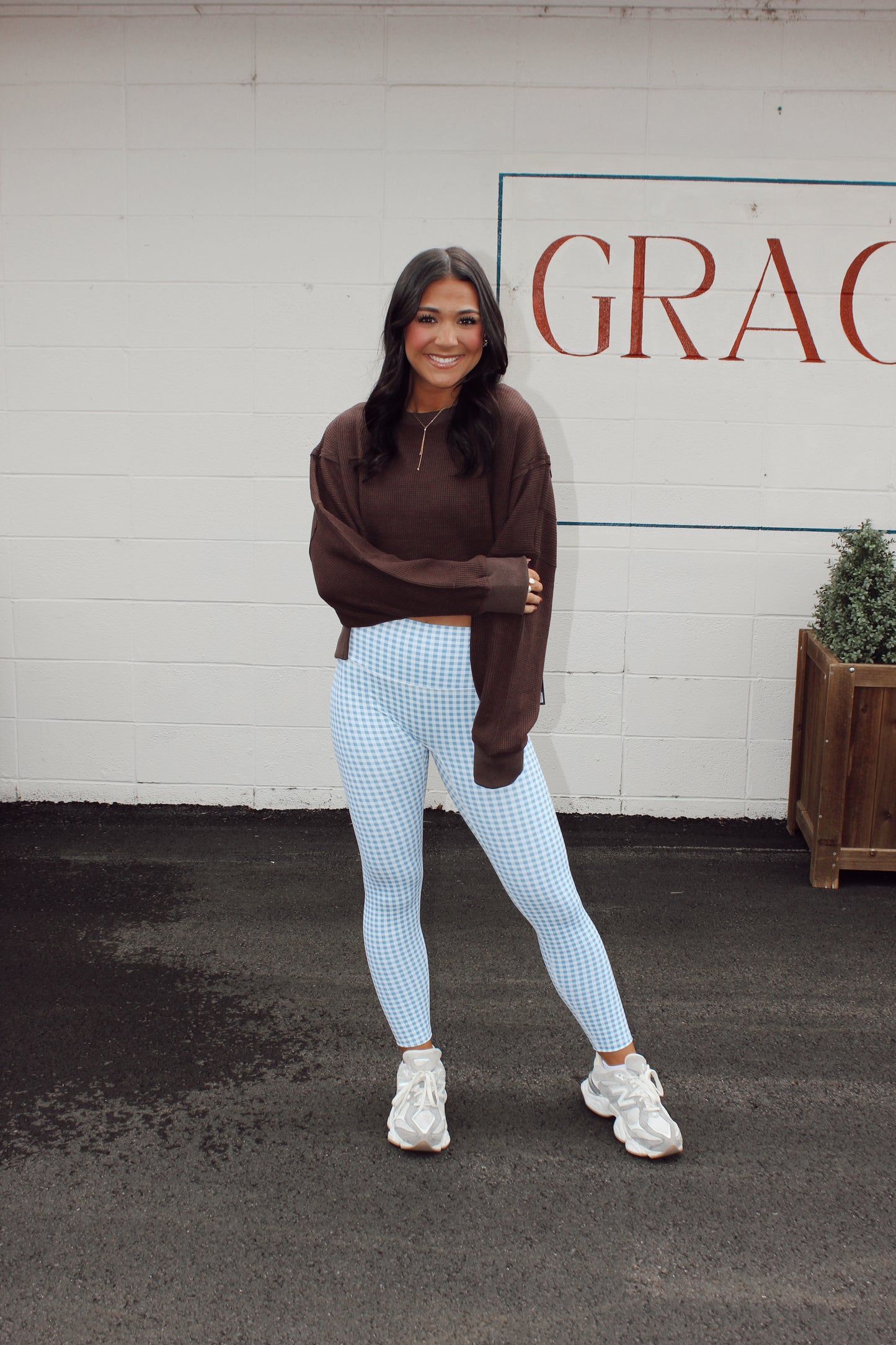 Gingham Print Aligned Performance High-Rise Leggings