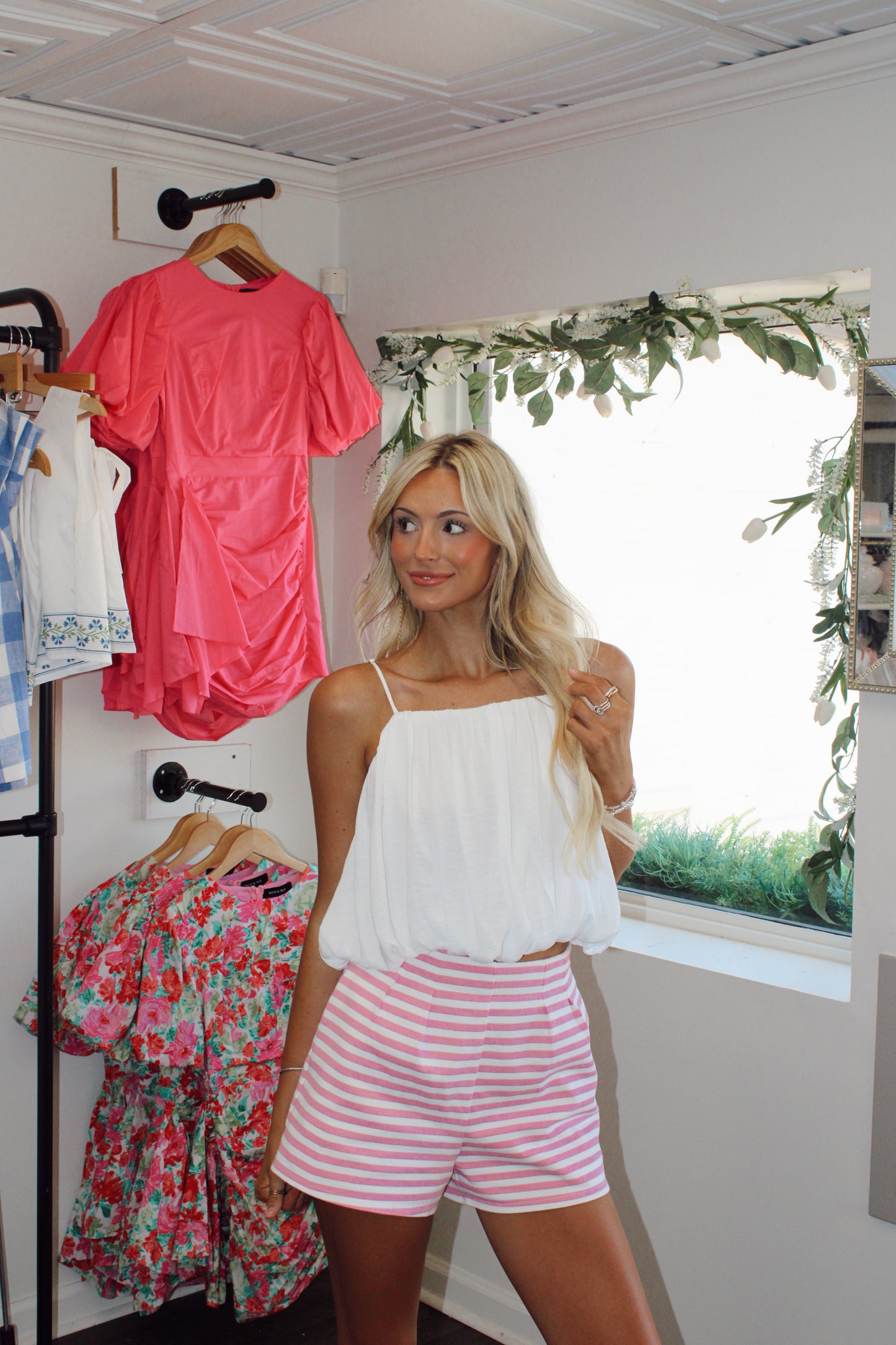 Social Club Striped Tailored Shorts