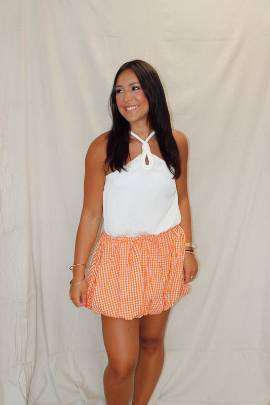 Grace Gingham Bubble Mini Skirt