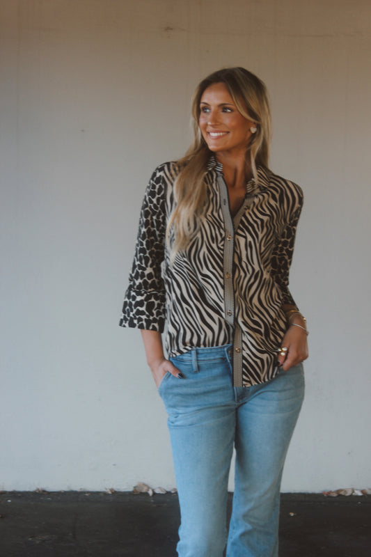 Mary Animal Print Blouse
