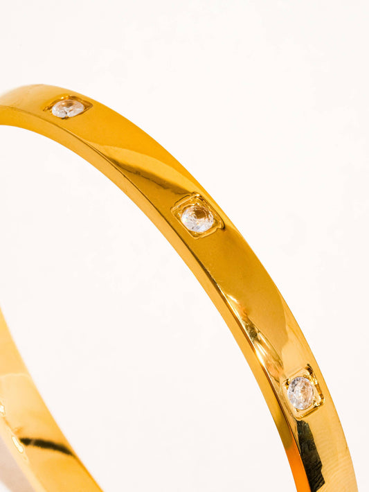 Neil 18K Gold Non-Tarnish Classic CZ Bangle