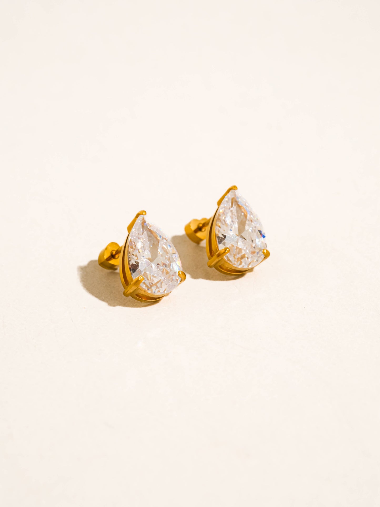 Diamond Stud Round Back Earrings