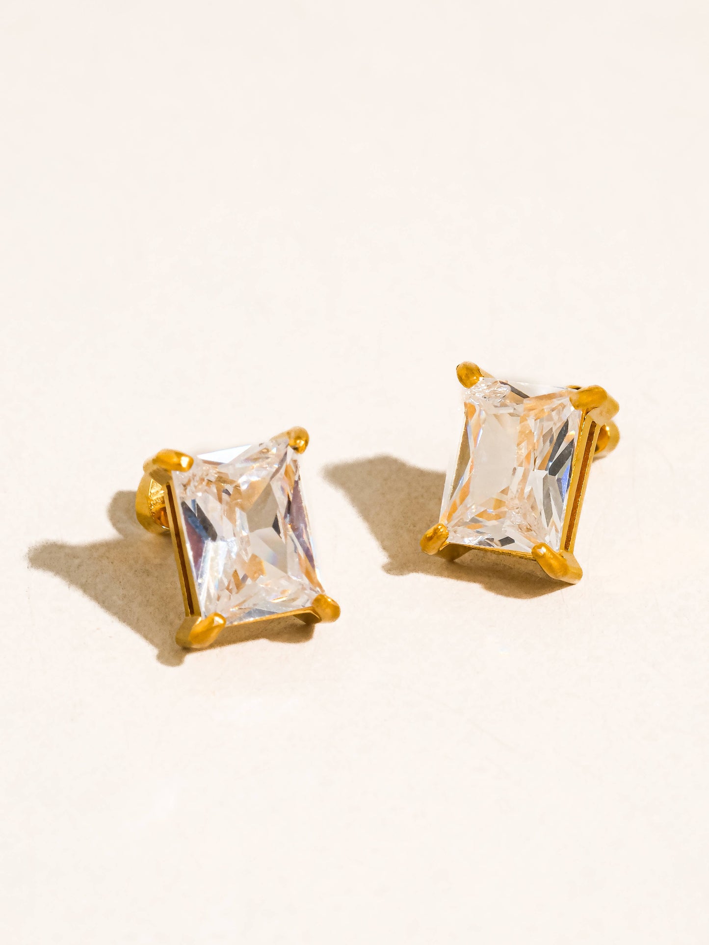 Diamond Stud Round Back Earrings