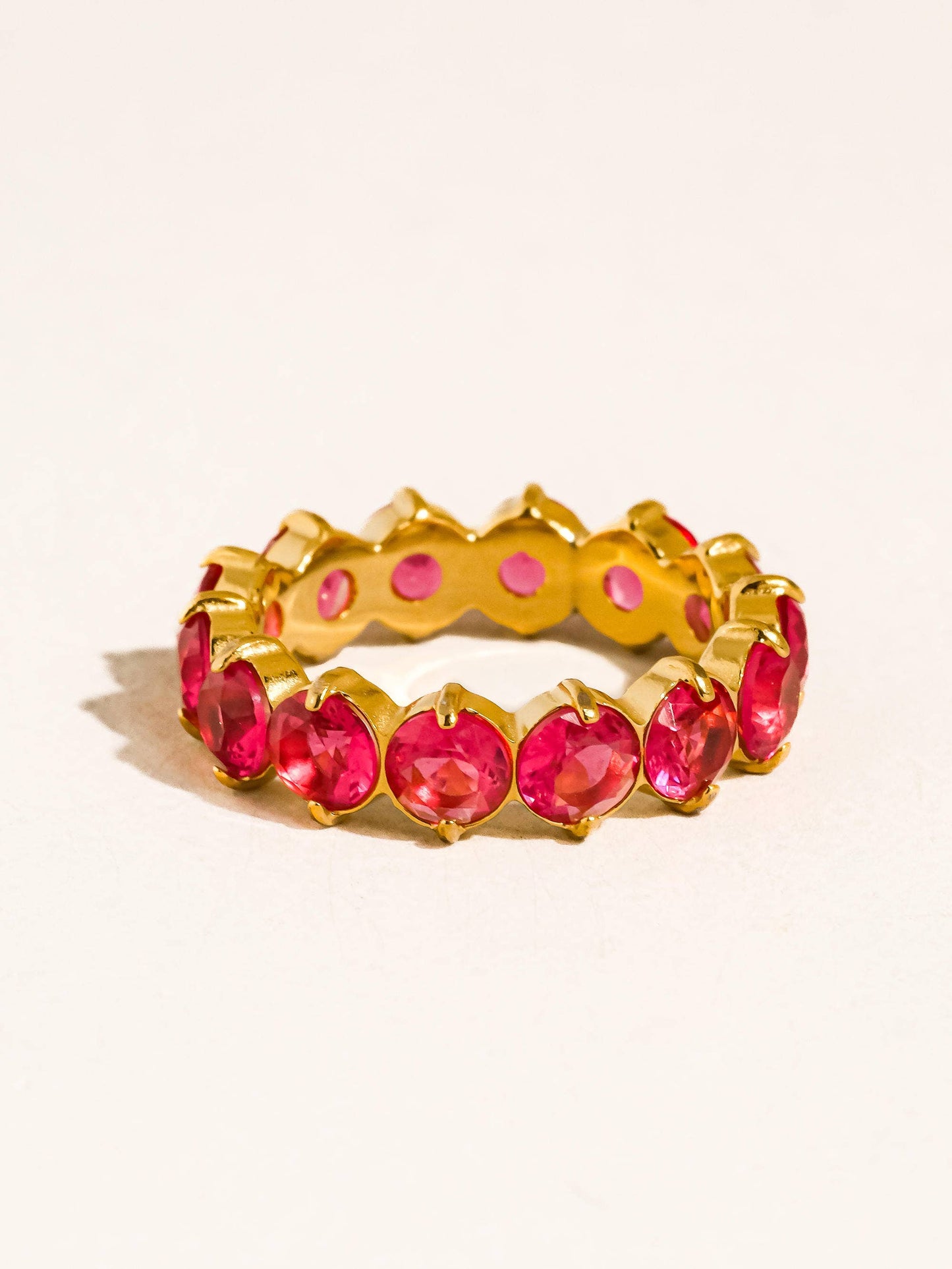 Veloura 18K Gold Non-Tarnish CZ Eternity Ring Size 7