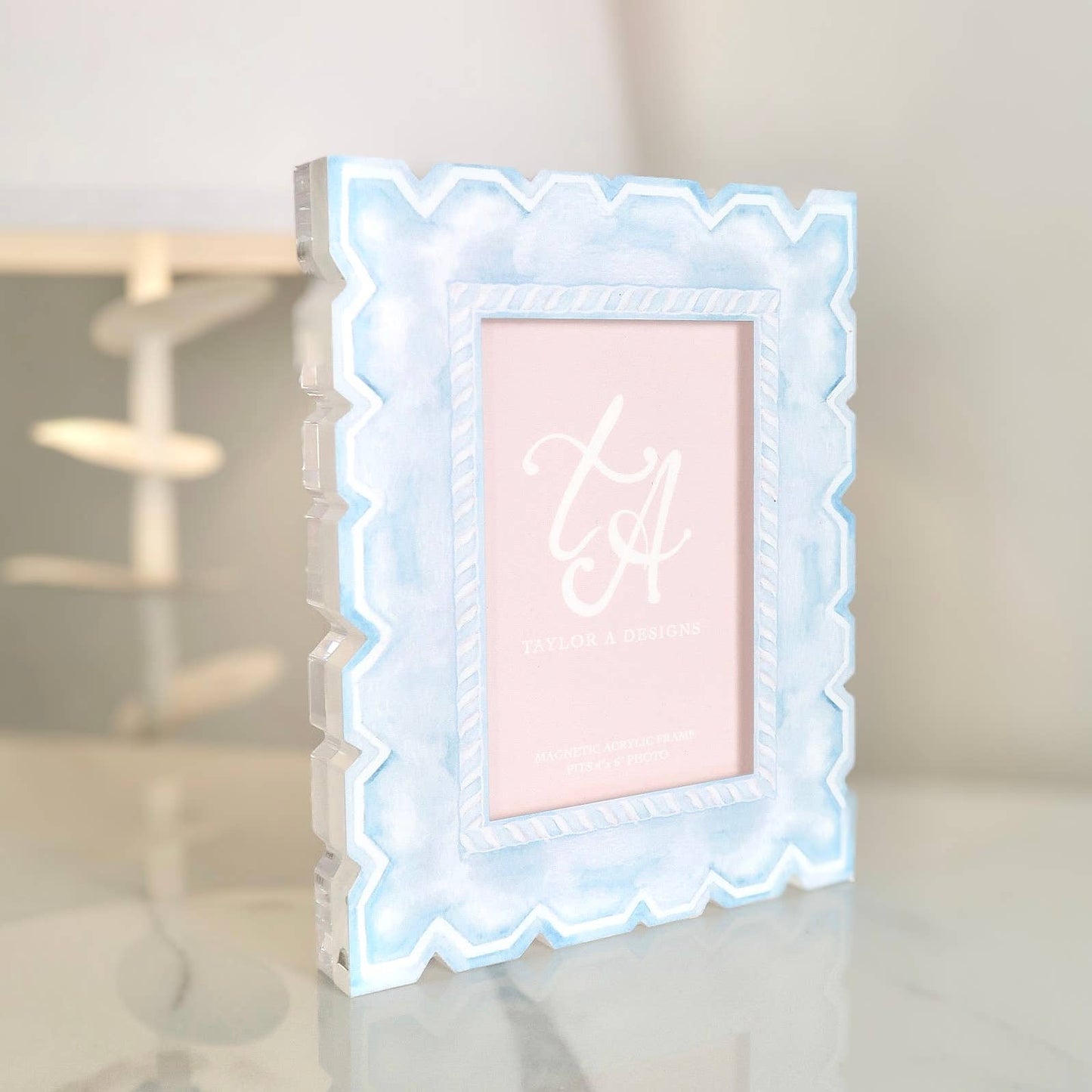 Acrylic Magnetic Frame - Blue & White