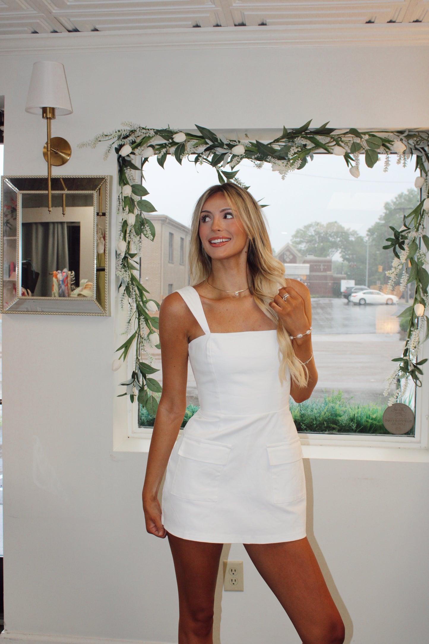 Broadway White Denim Mini Dress
