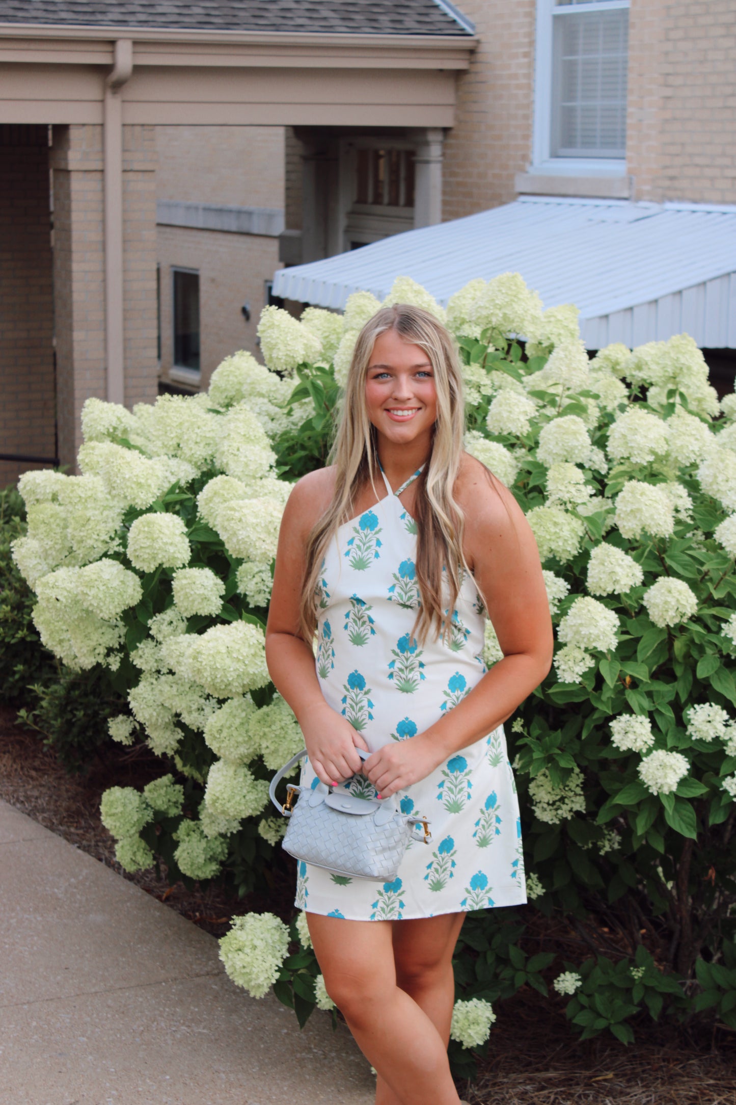 Madilynn Floral Halter Side Zipper Neck Mini Dress