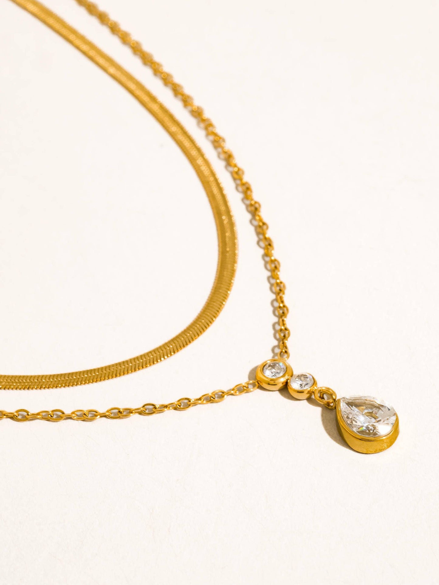 Darcie Layered Teardrop Necklace