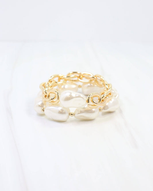 Rosey Pearl Bracelet Set