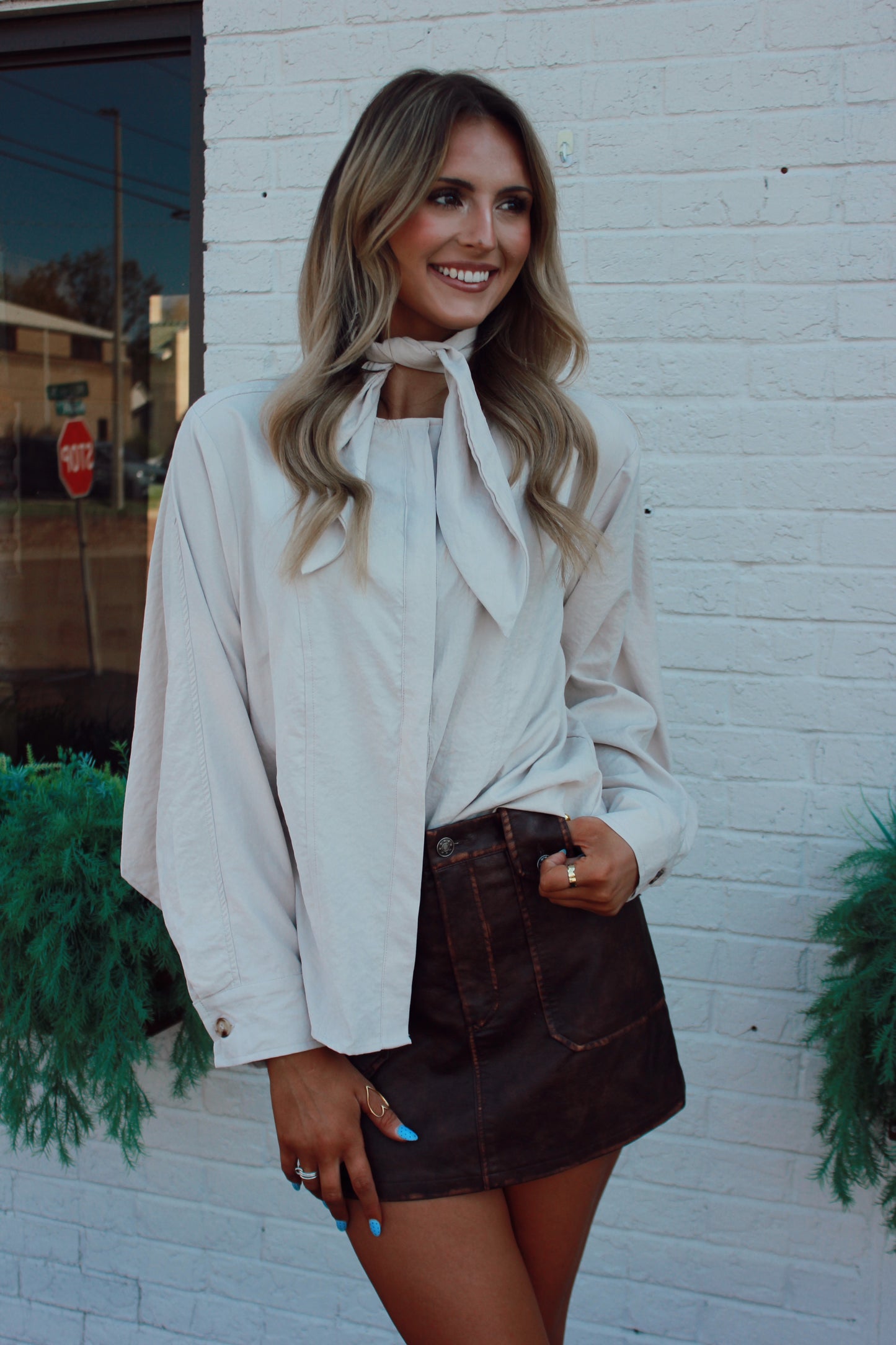 Flynn Cream Tied Blouse