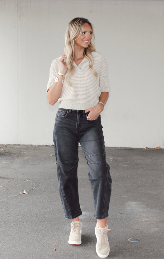 Black Barrel Jeans