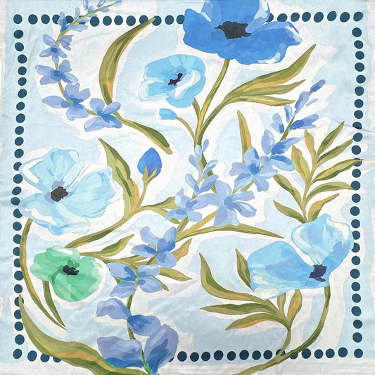 Watercolor Botanical Floral Print Square Bandana Scarf