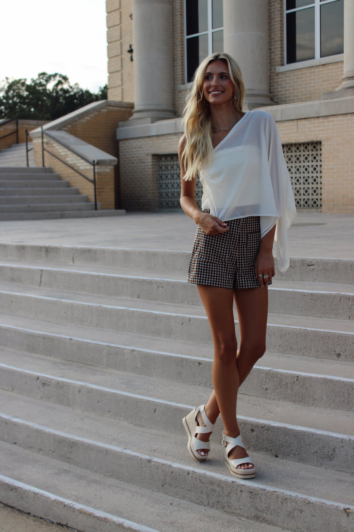 Julie Gingham Tailored Shorts