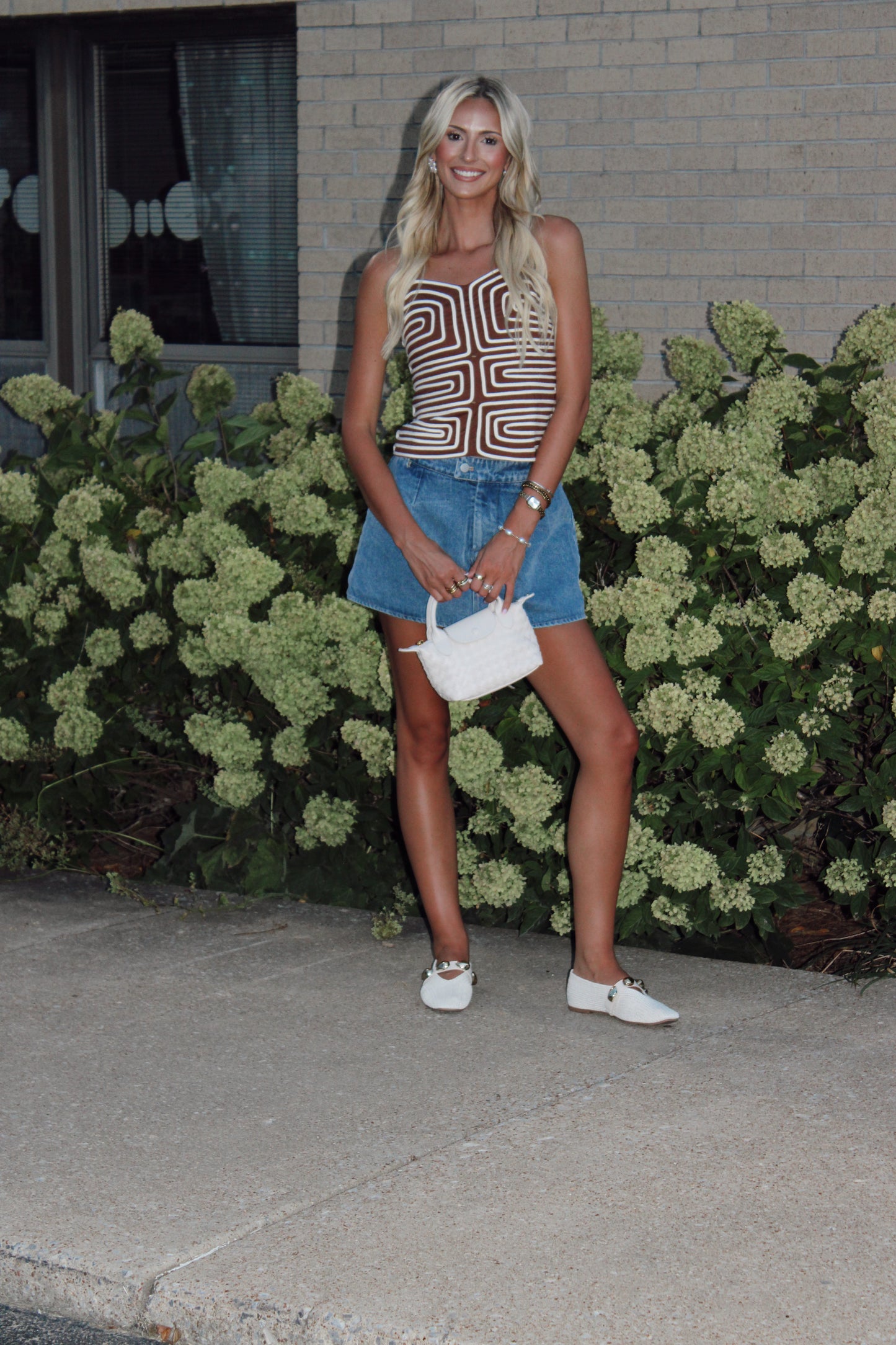 Denim Medium Wash A line Mini Skort