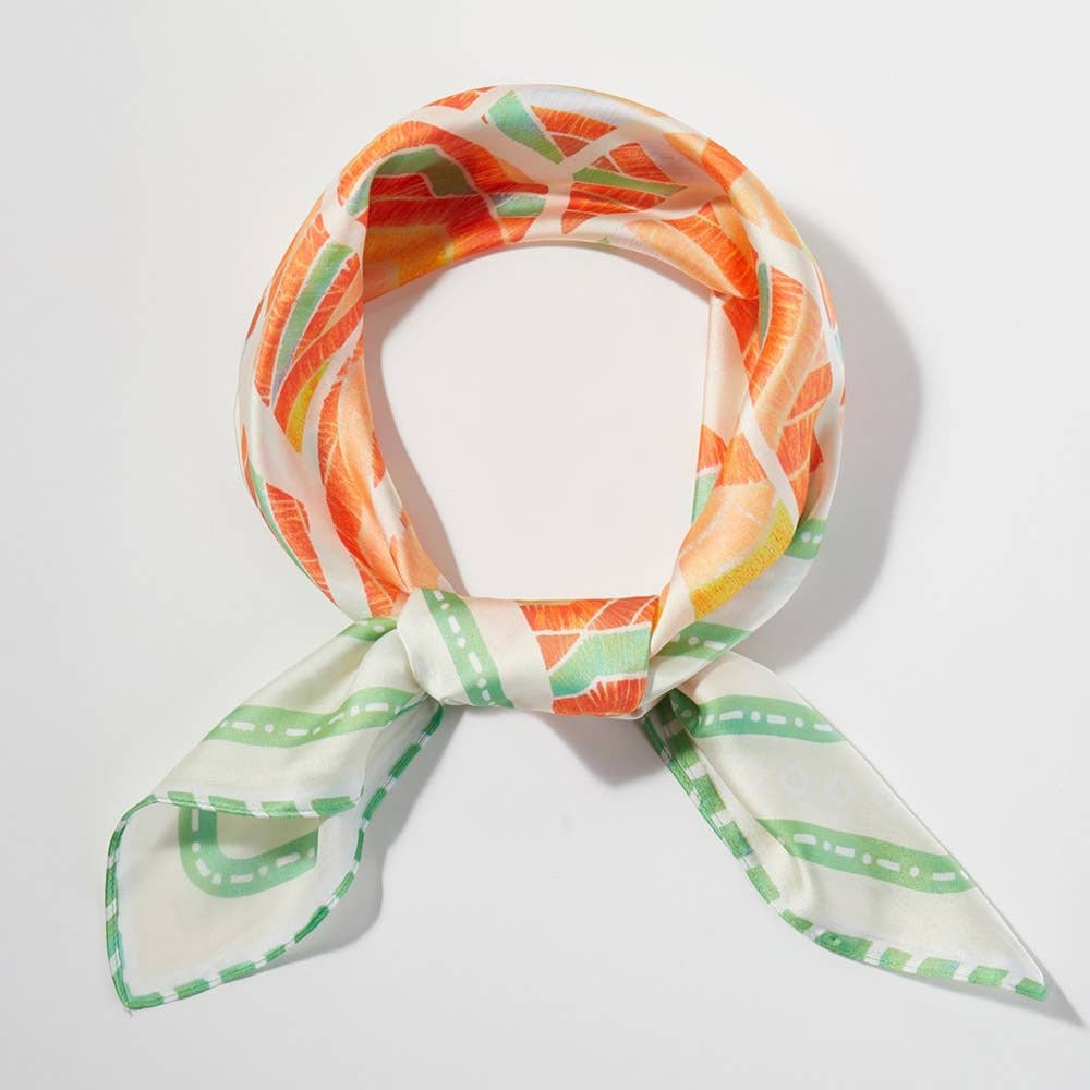 Abstract Tribal Print Square Bandana Scarf
