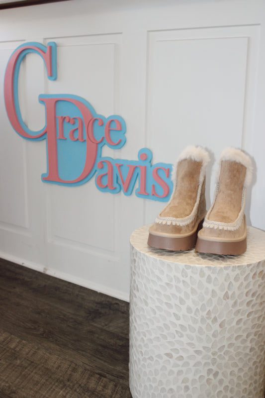 The Julie Almond Trim Platform Boot