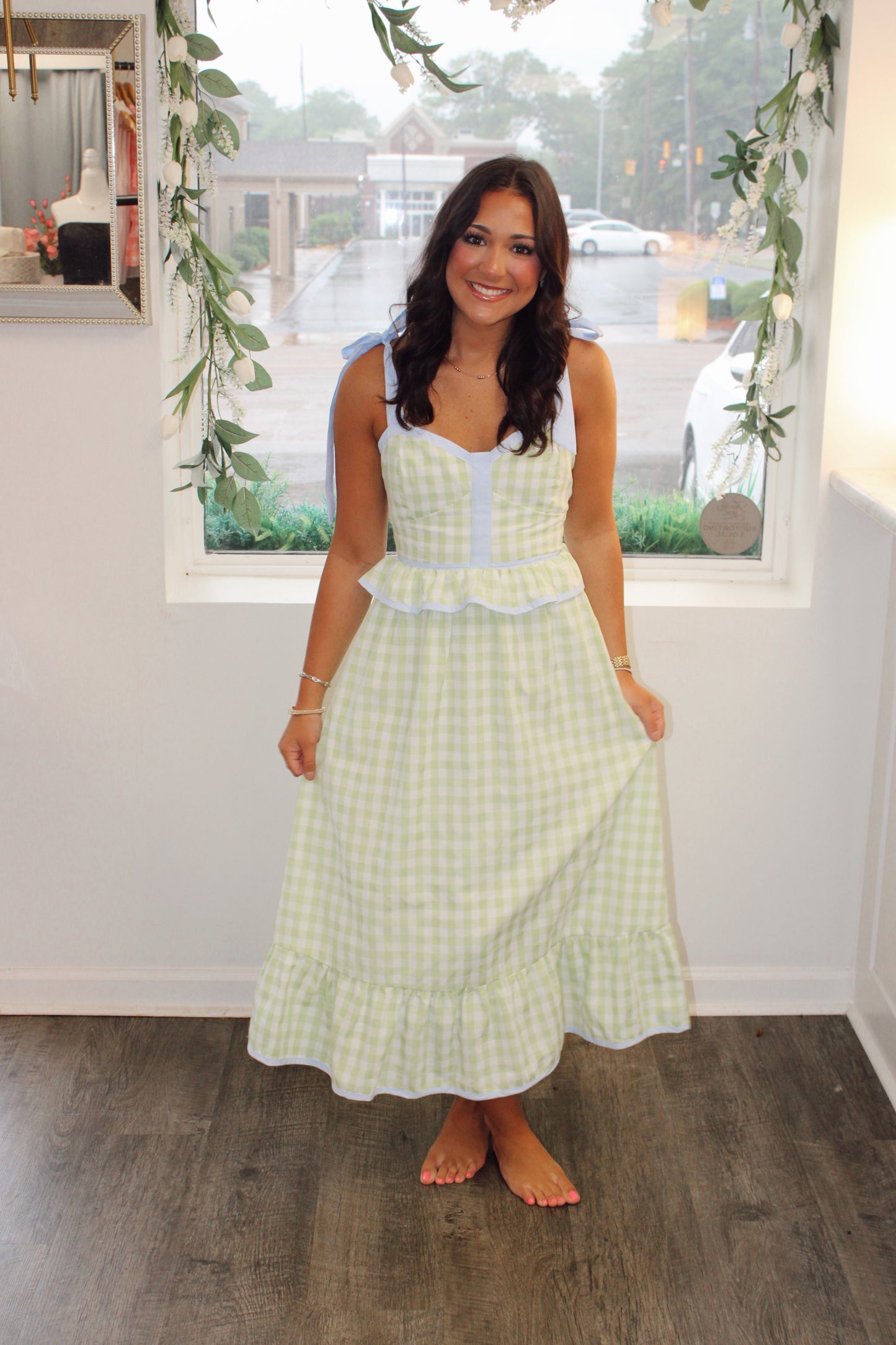 Charleston Gingham Maxi Dress