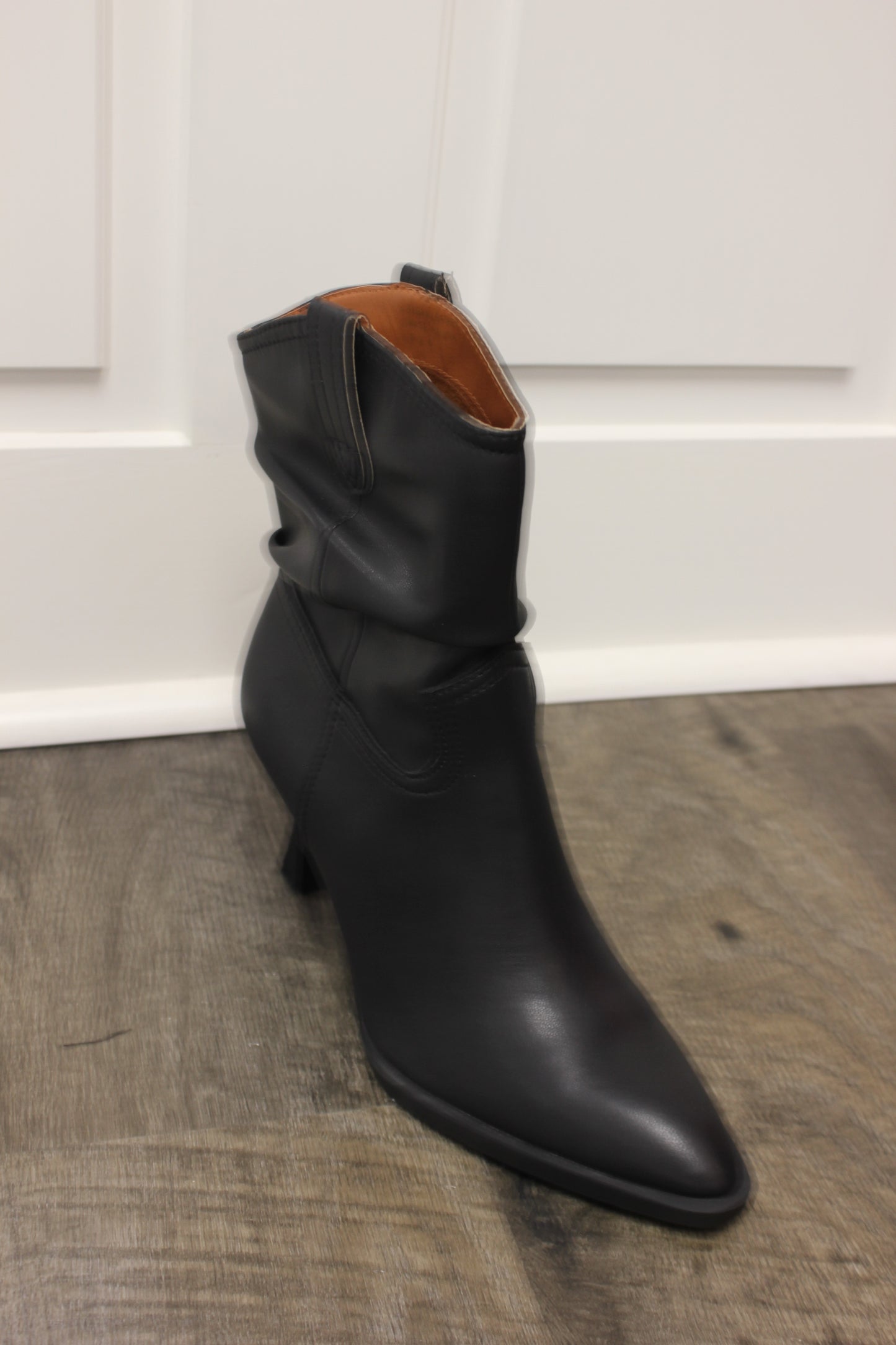 Riga Scruched Ankle Boot- Black