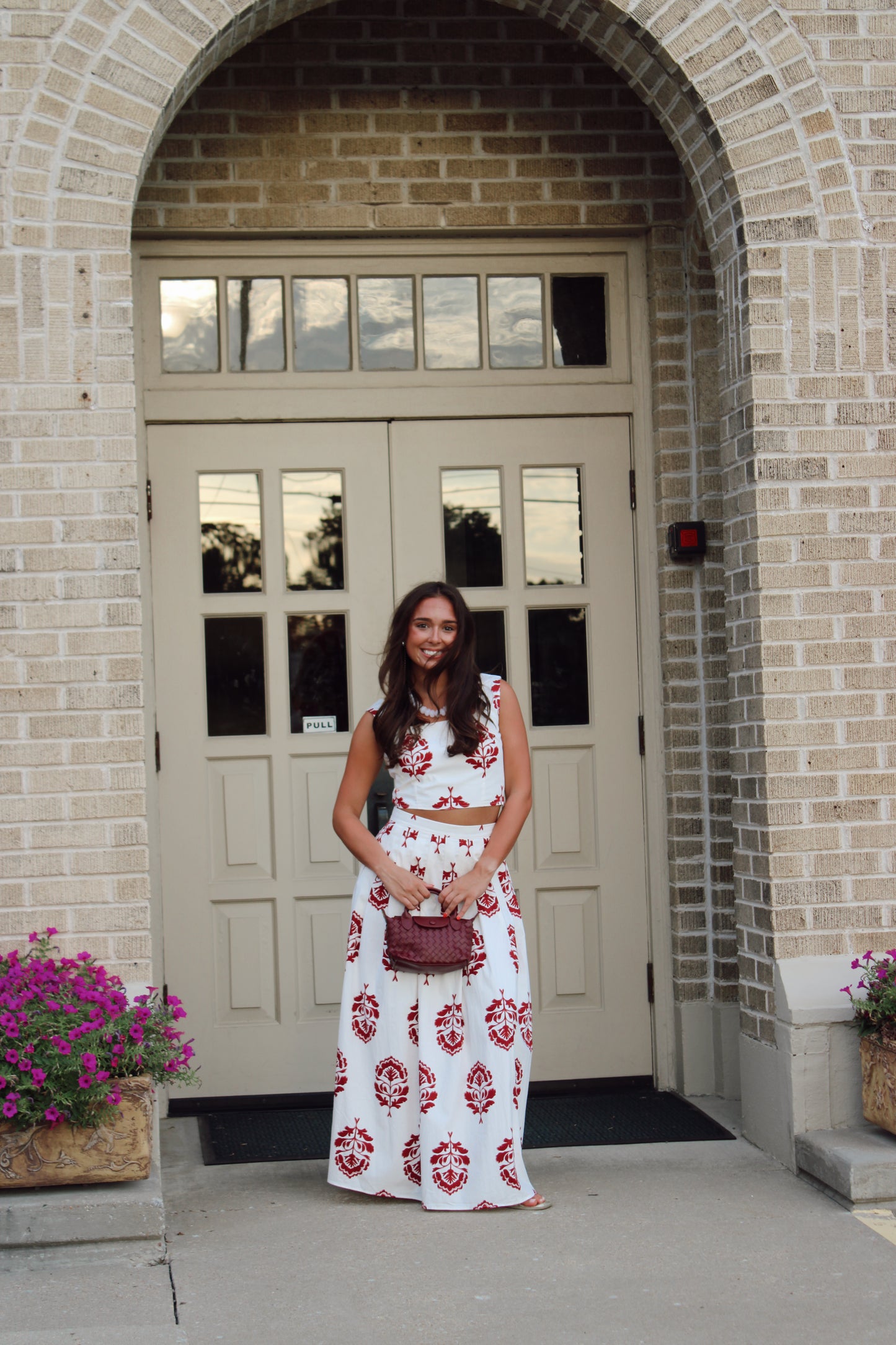 Callie Floral Print Square Neck Crop Top