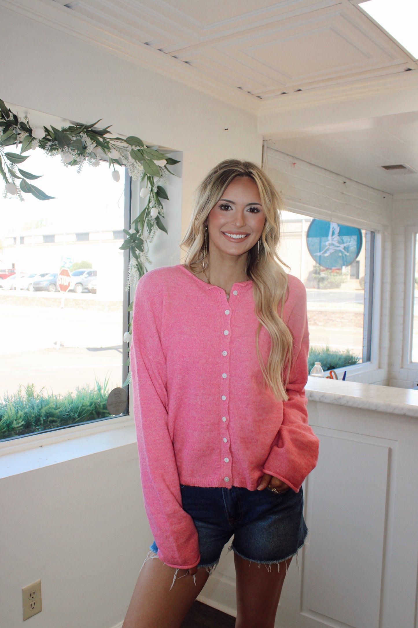 Essential Button Down Cardigan Top