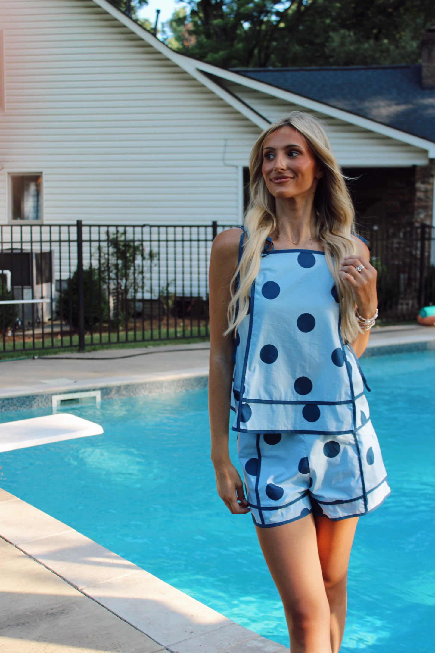 Perfectly Polka Light Blue and Navy Set