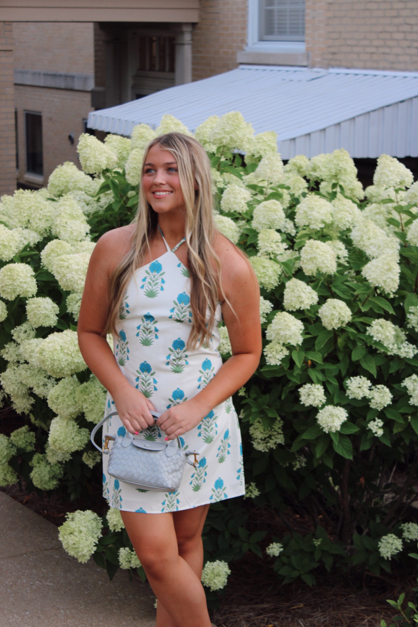Madilynn Floral Halter Side Zipper Neck Mini Dress
