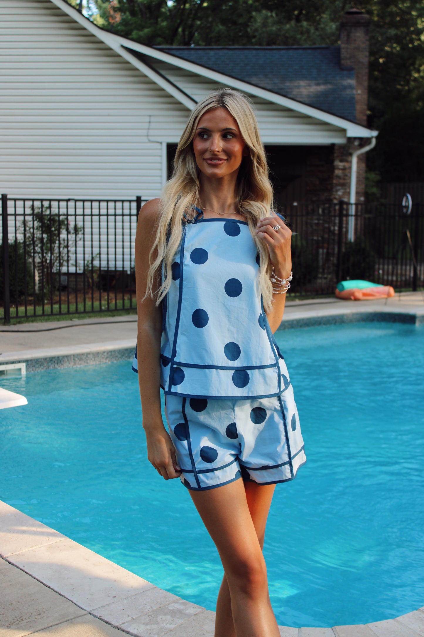 Perfectly Polka Light Blue and Navy Set