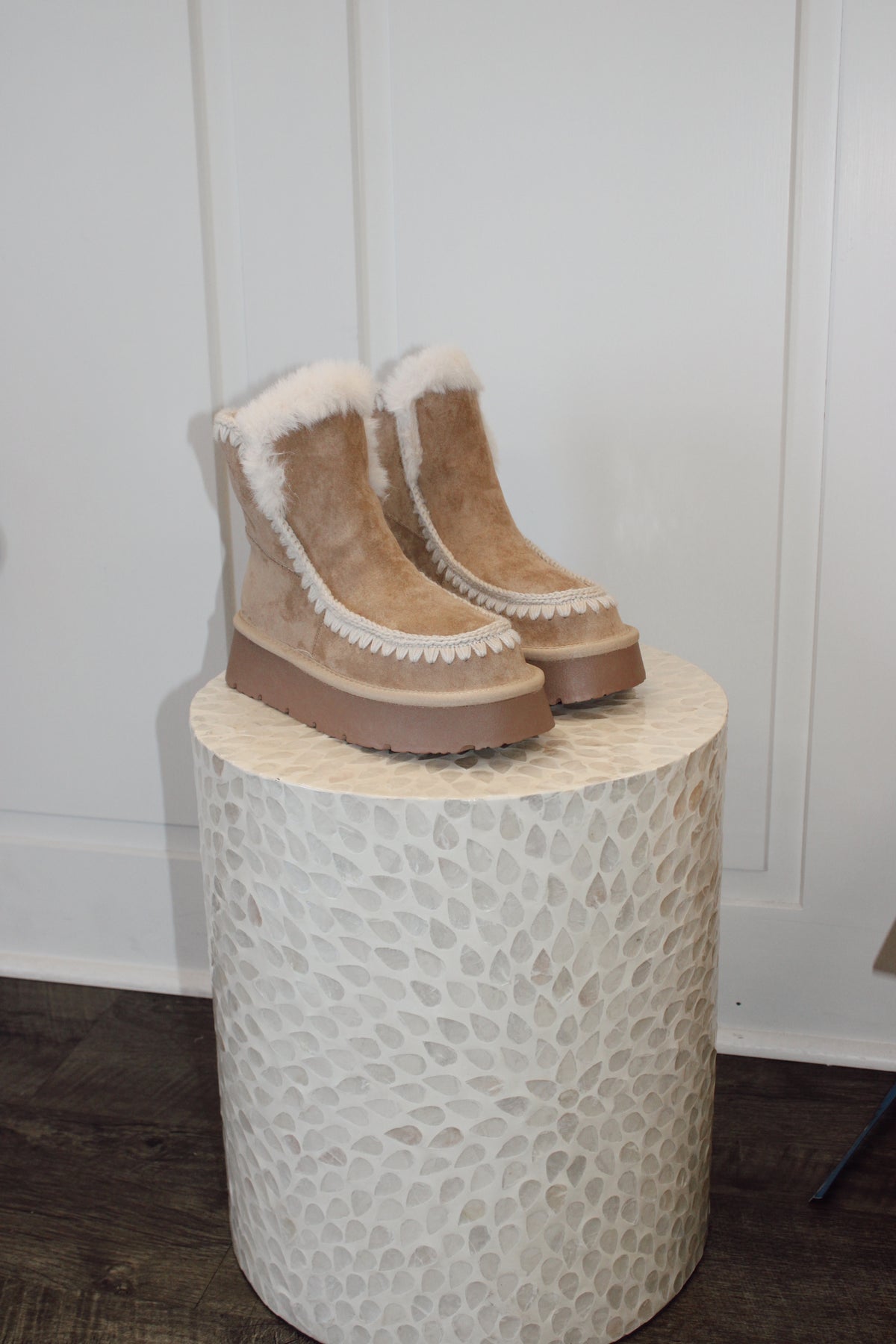 The Julie Almond Trim Platform Boot