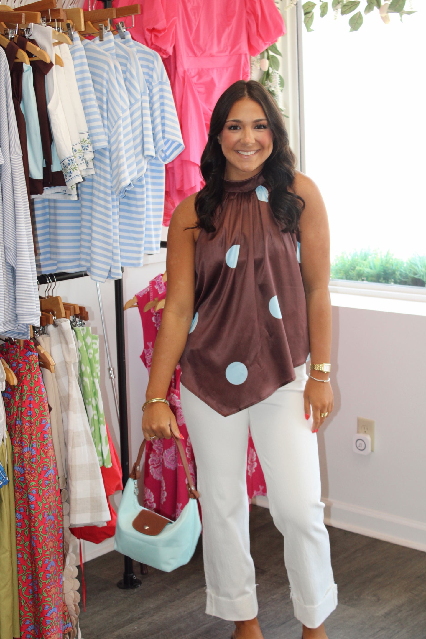 Polka Halter Neck Top