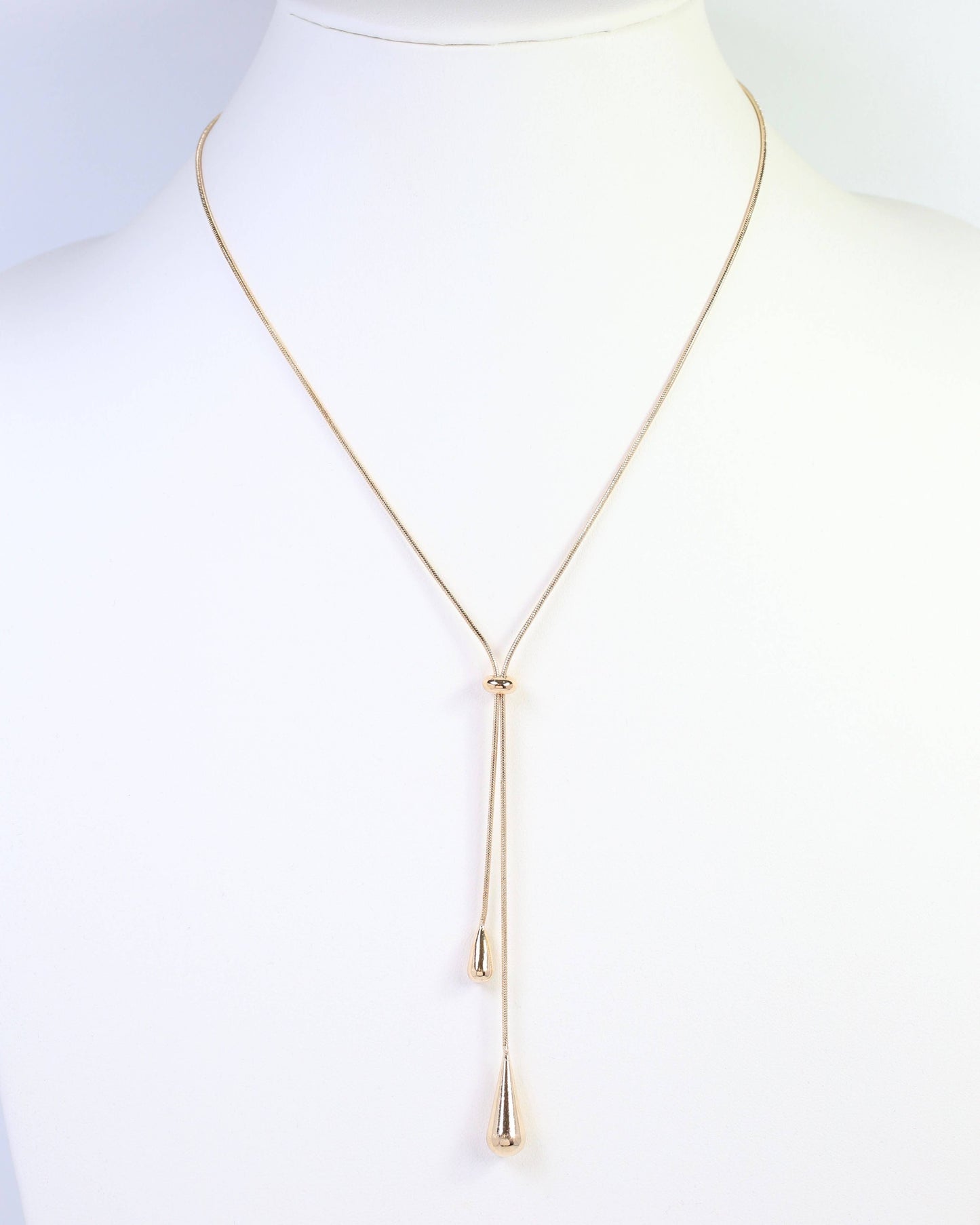 Mount Vernon Teardrop Slider Necklace Gold