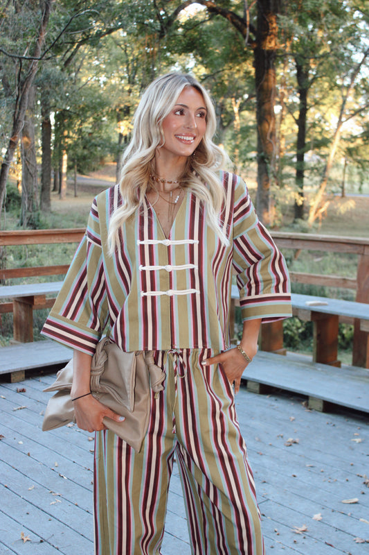 Meredith Multi Color Stripe Top