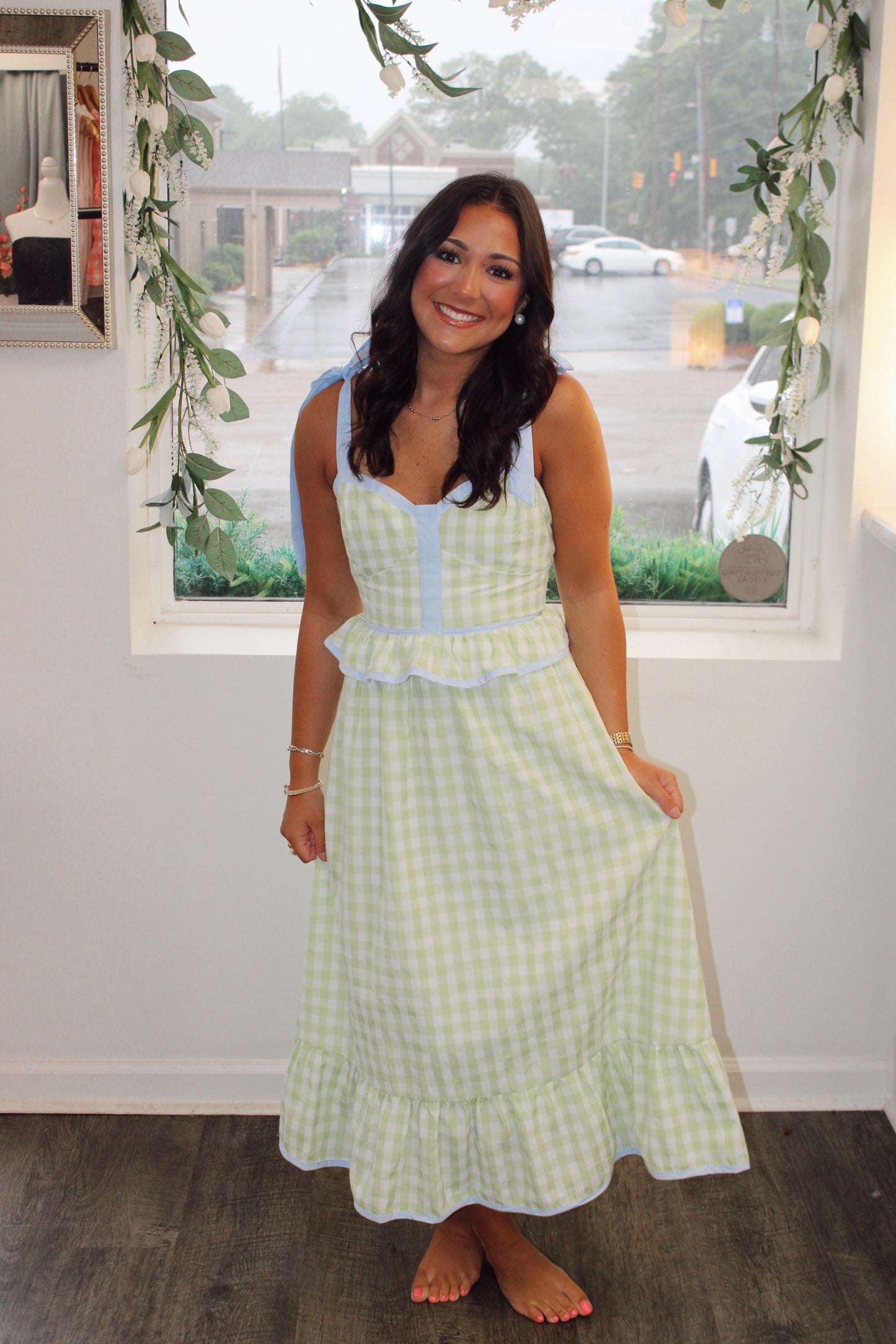 Charleston Gingham Maxi Dress