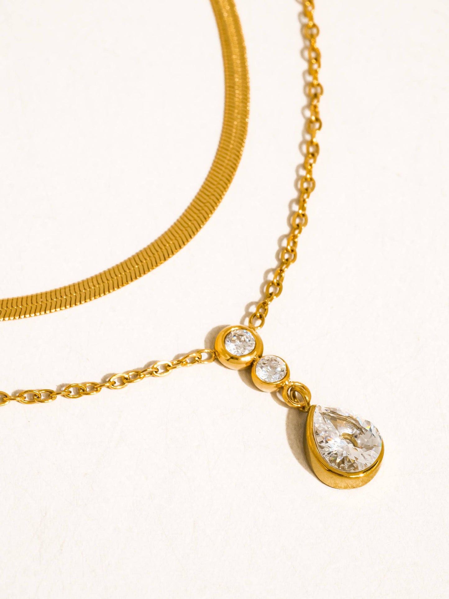 Darcie Layered Teardrop Necklace