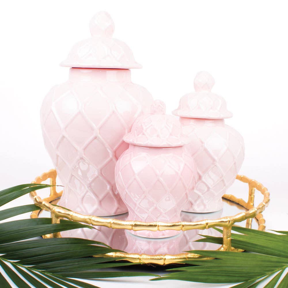 Small Pink Textured Ginger Jar