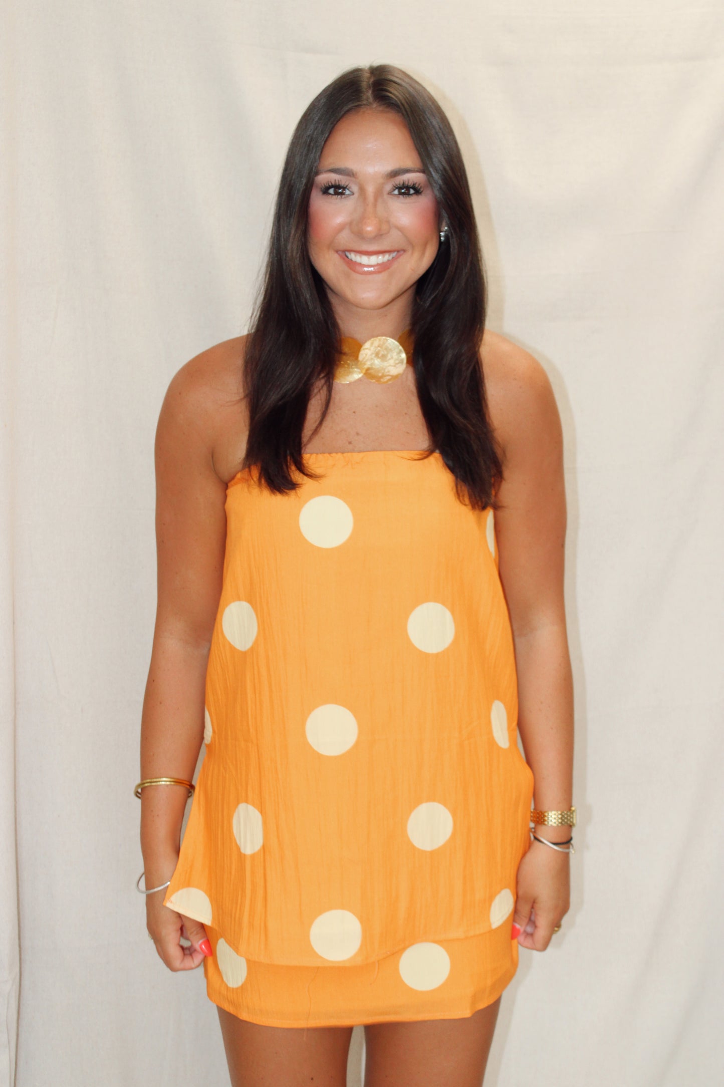Easton Polka Dot Strapless Top and Skirt Set