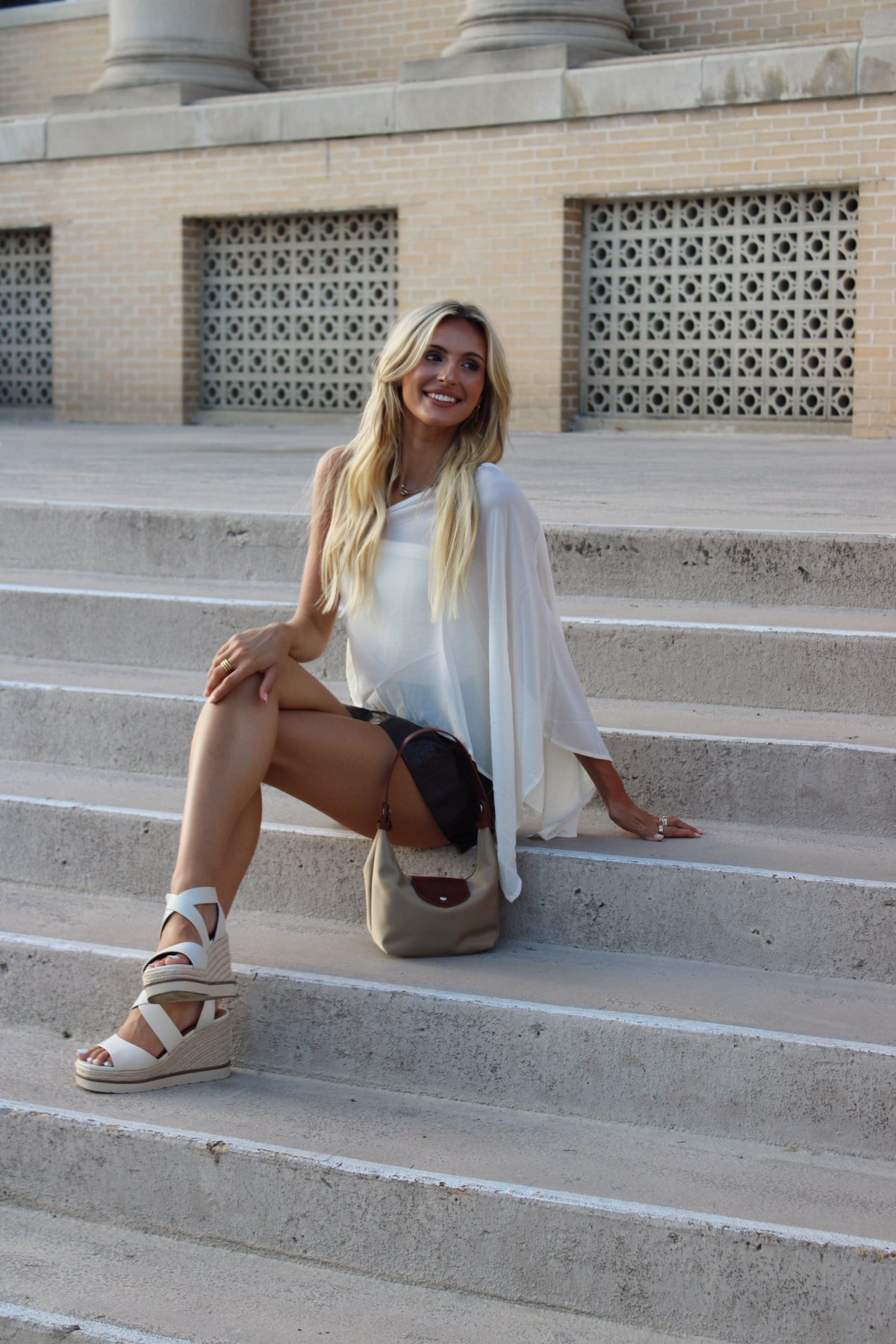 Brown Faux Croc Mini Skort