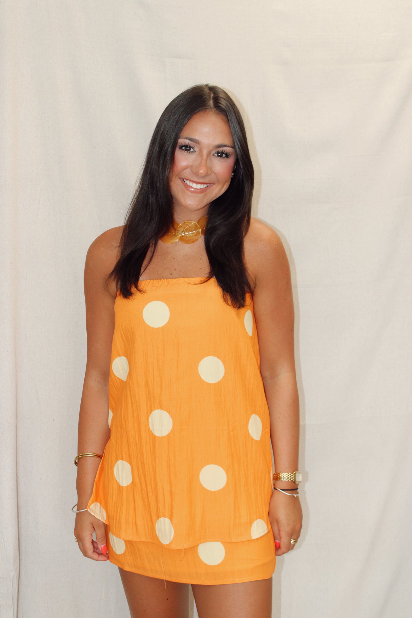 Easton Polka Dot Strapless Top and Skirt Set