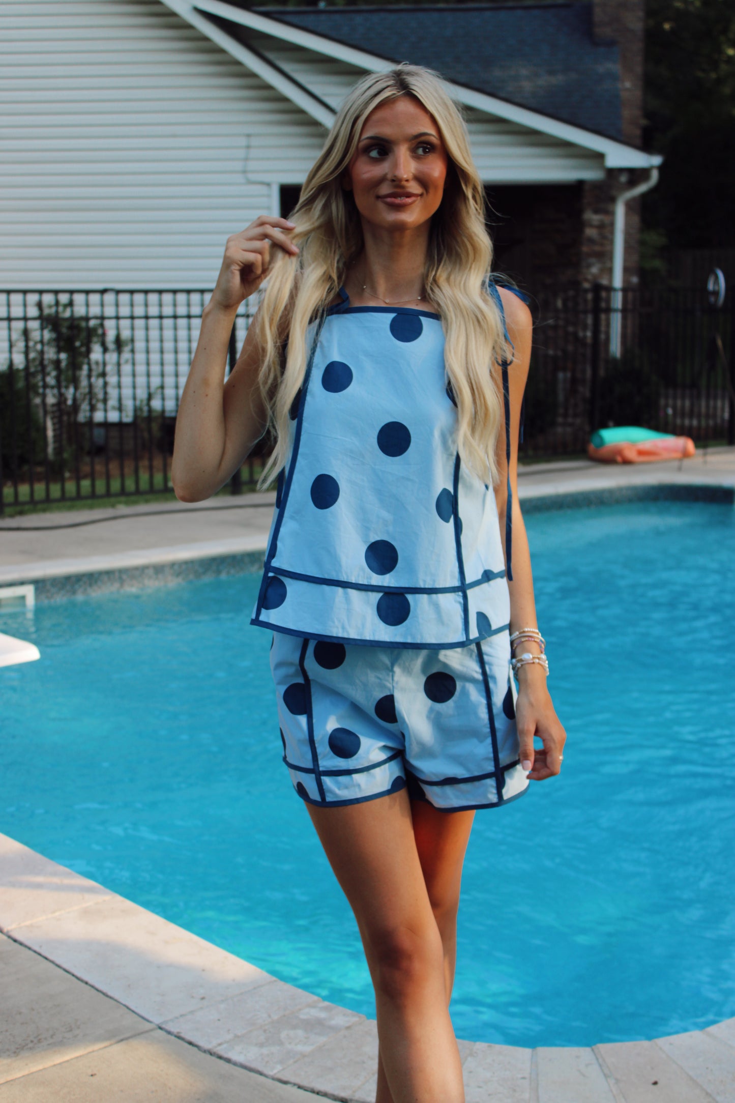 Perfectly Polka Light Blue and Navy Set